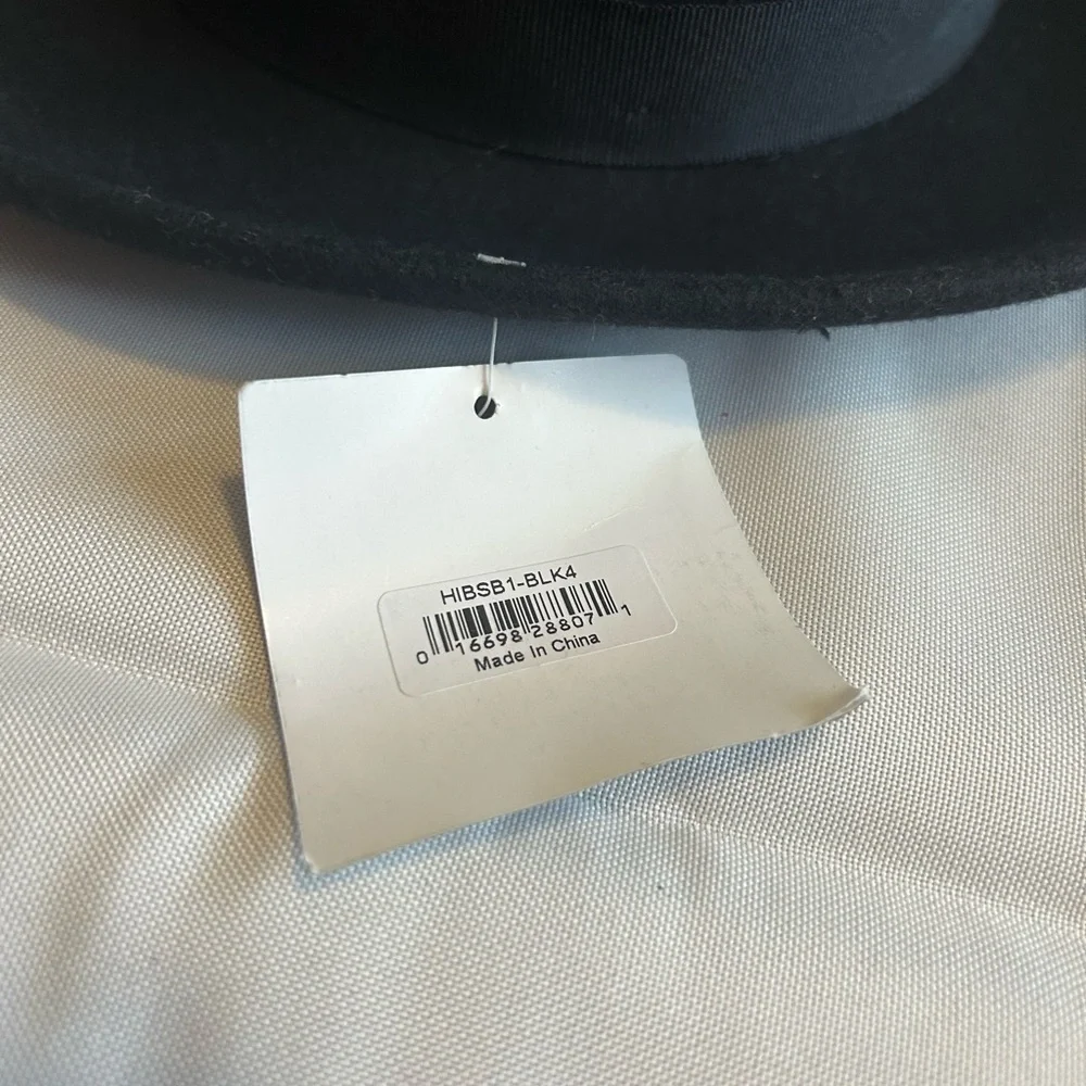 NWT Hats in the Belfry Belfry Bartolo Black Merino Wool Felt Fedora Hat Size XL